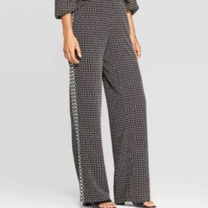 Who What Wear Black and White Wide Leg Pants